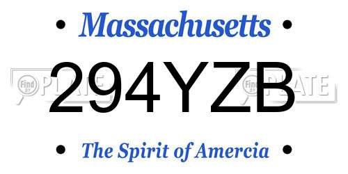 294YZB Massachusetts License Plate