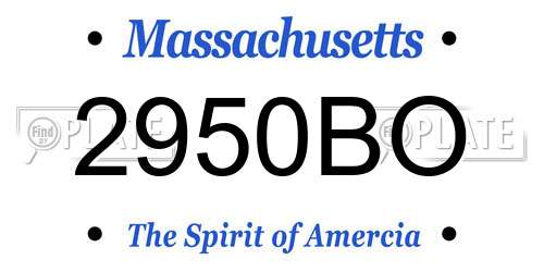 2950BO Massachusetts License Plate