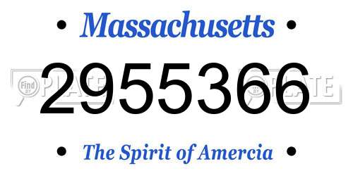 2955366 Massachusetts License Plate