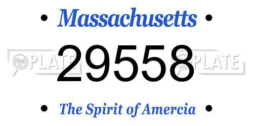 29558 Massachusetts License Plate