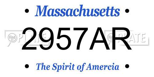 2957AR Massachusetts License Plate