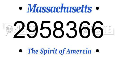 2958366 Massachusetts License Plate