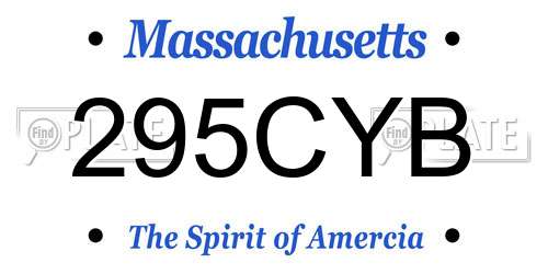 295CYB Massachusetts License Plate