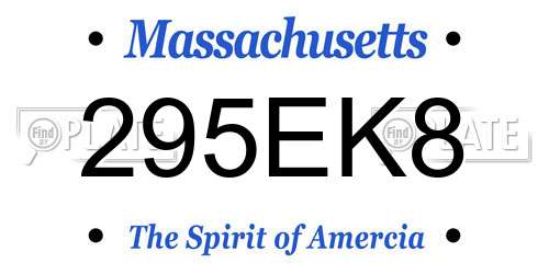 295EK8 Massachusetts License Plate