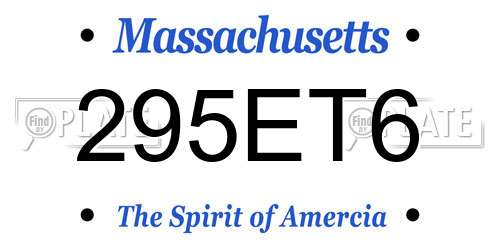 295ET6 Massachusetts License Plate