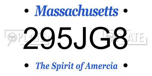 295JG8 Massachusetts License Plate