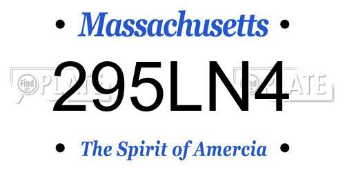 295LN4 Massachusetts License Plate