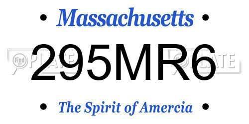295MR6 Massachusetts License Plate