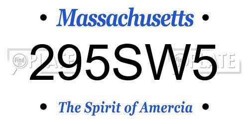 295SW5 Massachusetts License Plate
