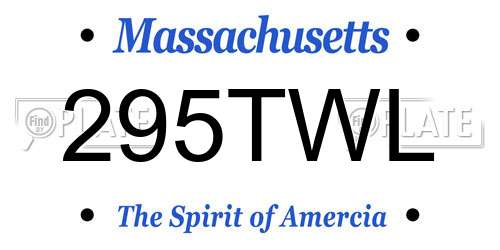 295TWL Massachusetts License Plate