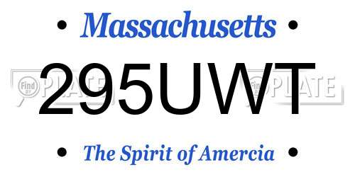 295UWT Massachusetts License Plate
