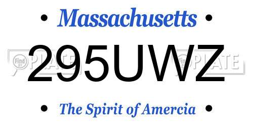 295UWZ Massachusetts License Plate