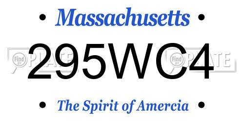 295WC4 Massachusetts License Plate