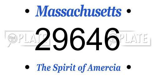 29646 Massachusetts License Plate