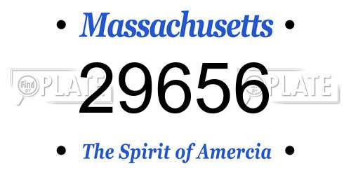 29656 Massachusetts License Plate