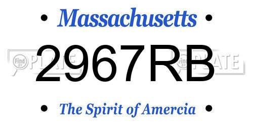 2967RB Massachusetts License Plate