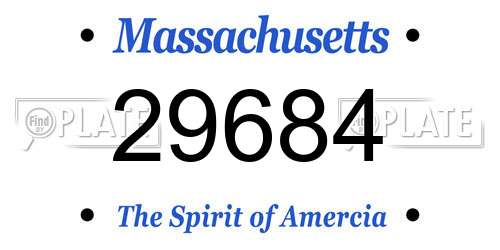 29684 Massachusetts License Plate