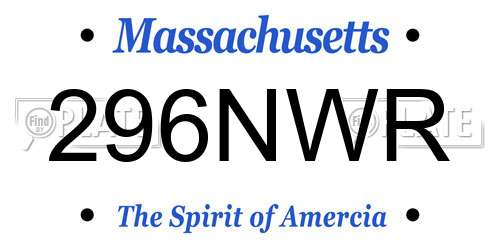 296NWR Massachusetts License Plate