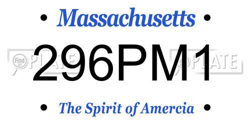 296PM1 Massachusetts License Plate