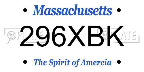 296XBK Massachusetts License Plate