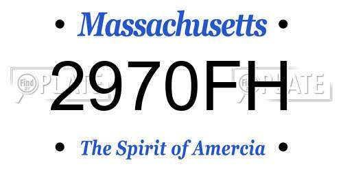 2970FH Massachusetts License Plate