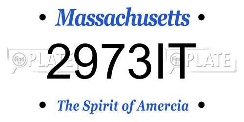 2973IT Massachusetts License Plate