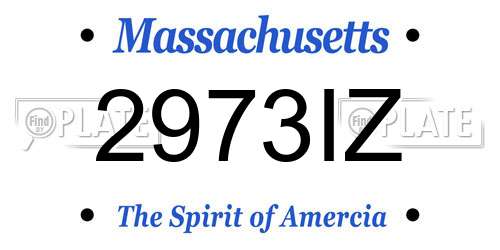 2973IZ Massachusetts License Plate