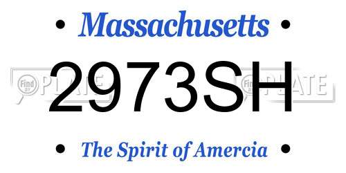 2973SH Massachusetts License Plate