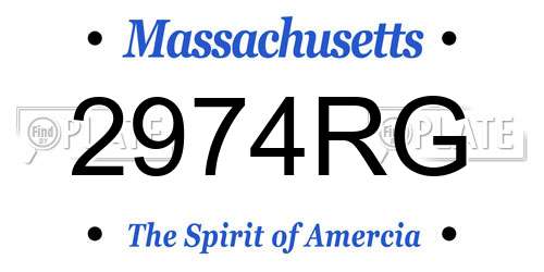 2974RG Massachusetts License Plate
