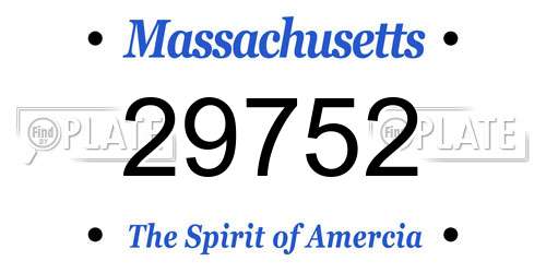 29752 Massachusetts License Plate