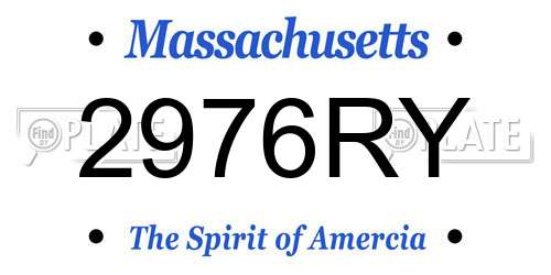2976RY Massachusetts License Plate