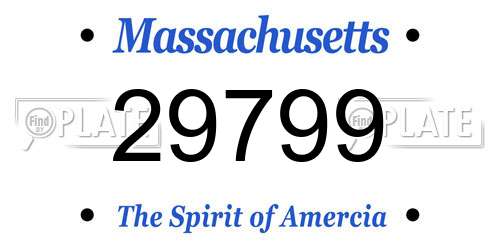 29799 Massachusetts License Plate