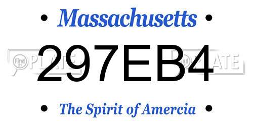 297EB4 Massachusetts License Plate