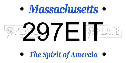 297EIT Massachusetts License Plate