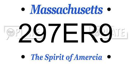 297ER9 Massachusetts License Plate