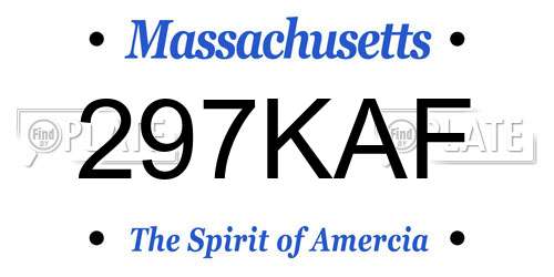 297KAF Massachusetts License Plate