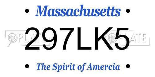 297LK5 Massachusetts License Plate