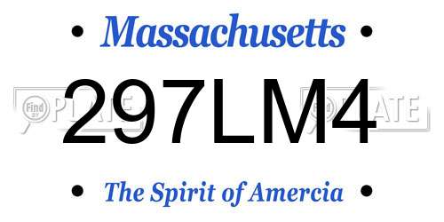 297LM4 Massachusetts License Plate