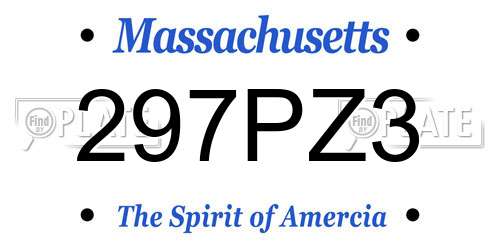 297PZ3 Massachusetts License Plate