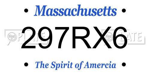 297RX6 Massachusetts License Plate