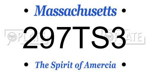 297TS3 Massachusetts License Plate