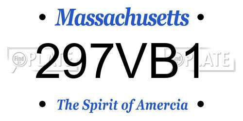 297VB1 Massachusetts License Plate