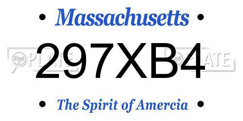 297XB4 Massachusetts License Plate