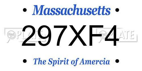 297XF4 Massachusetts License Plate