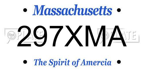 297XMA Massachusetts License Plate