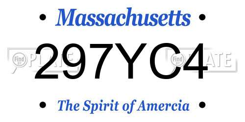 297YC4 Massachusetts License Plate