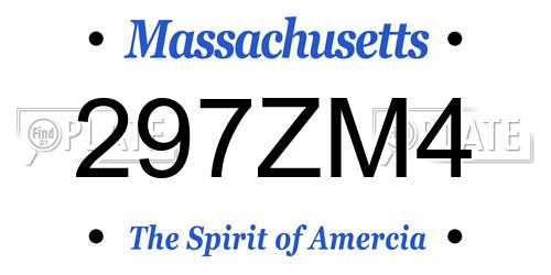 297ZM4 Massachusetts License Plate