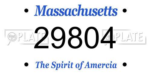29804 Massachusetts License Plate