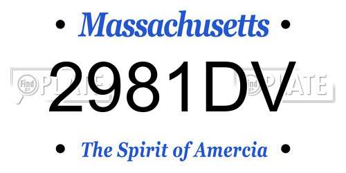 2981DV Massachusetts License Plate