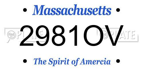 2981OV Massachusetts License Plate